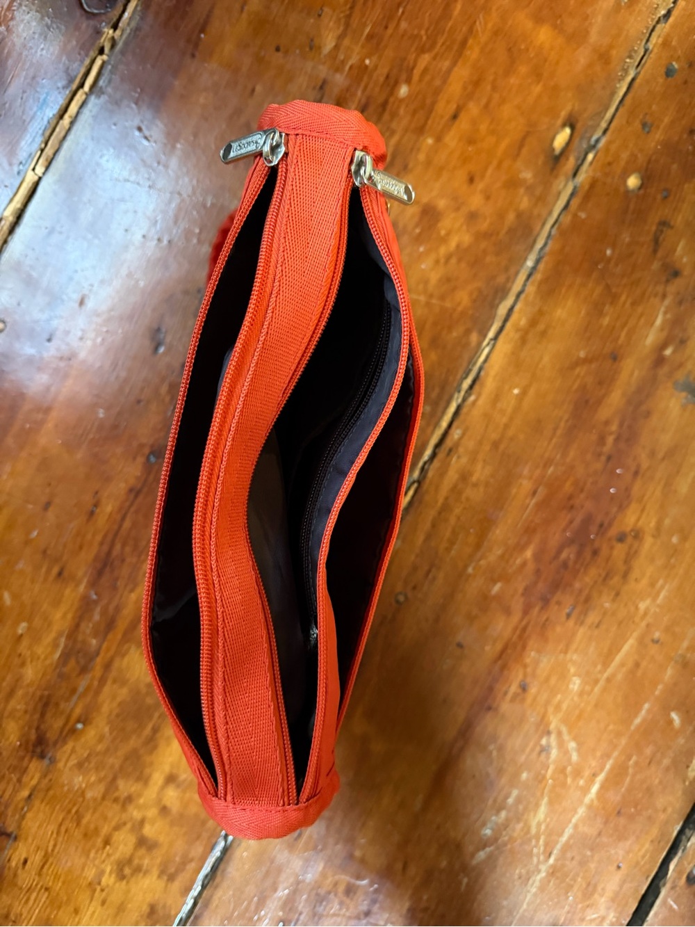 Lesportsac Bright Orange Nylon Pouch with Front Zip - Picture 5 of 5